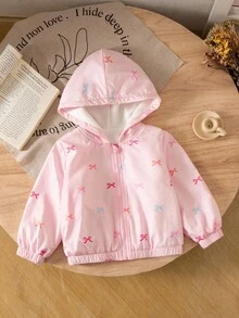 SHEIN 女婴幼儿/新生儿 0-3 岁休闲轻便连帽夹克，春夏 - 彩色 - 查看 4