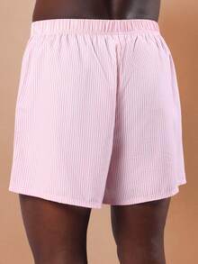 SUMWON 条纹梭织平角短裤 2 条装 透气内裤 夏季春季宽松弹力腰带 耐用内衣 经典剪裁睡衣 - 彩色 - 查看 4