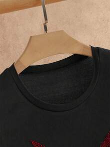 Manfinity NXTstreet Men's Halloween Element Rhinestone Embellished Drop Shoulder T-Shirt - Black - View 10