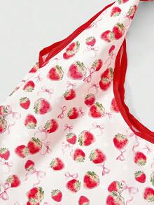 ROMWE Kawaii 1件红色草莓印花时尚便携大容量女士单肩包1585156 - 紅色 - 查看 4