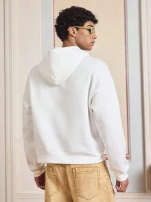 Manfinity VCAY Sweat-shirt-shirt graphique pour hommes avec impression d'affiche de film. Sweat-shirt à capuche en tissu chaud, automne, hiver - Blanc - Voir 2
