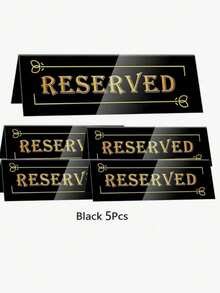 1pc/2Pcs/5Pcs/12Pcs/26Pcs Reserved Table Signs, Acrylic Guest Reservation Table Tents Sign, Waterproof Gold Double-Sided Reserved Seat Signs, Reserve Signs For Wedding Birthday Party Restaurants Meeting Best Gifts,Wedding Decor,Home Decor ,Room Decor Party Favors Bride Graduation Birthday Decorations Party Decorations Bachelorette Back To School Christmas Decorations Living Room Decor Halloween Decor