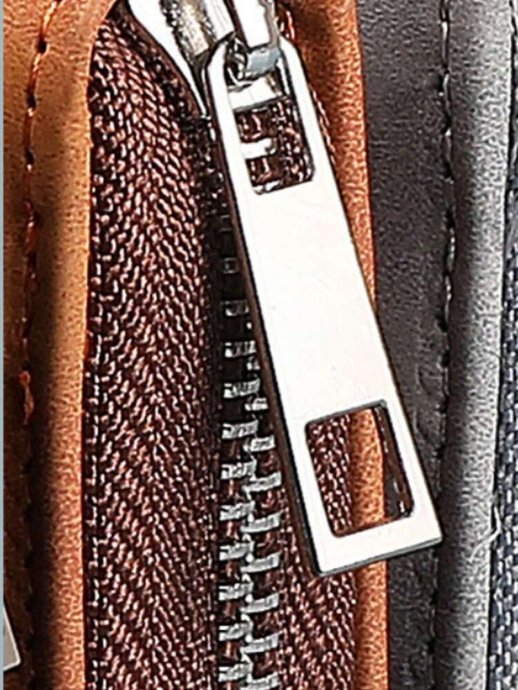 SHEIN Caderno com Zíper Comercial Bloco de Anotações Solto A5, Suprimentos Escolares, Bloco de Notas de Escritório, Livro de Registro de Reuniões Multifuncional de Couro Sintético com Slots para Cartões e Suporte para Telefone - Folha solta A5 - Visão 7