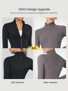 GLOWMODE FeatherFit™ For DD+ Slim-It Streamline Performance Secure Pockets Zip Up Long Sleeve Jacket Low Impact Yoga Pilates Daily Fall - Redwood - View 5