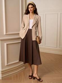 SHEIN Clasi Women's Fashionable, Romantic, Elegant Embroidered 3D Floral Blazer, Autumn/Winter