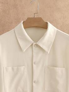 Manfinity VCAY Set de 2 piezas Camisa casual con bolsillo en el pecho y pantalón largo para hombre, ropa de otoño, conjunto cómodo - Multicolor - Ver 5