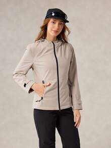 OutZeal 女式防水防风修身拉链口袋连帽户外外套徒步露营