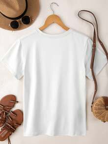 EMERY ROSE Figure Graphic Round Neck Tee Graphic Tees Women Tops