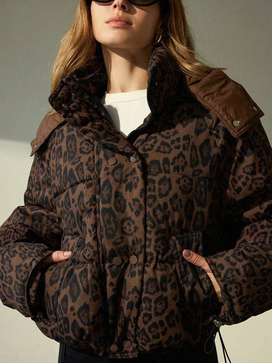 Aveloria Modichic New Fashionable Casual Chic Minimalist High-End Zipper Hooded Jacket, Stand Collar, Cotton Padded, Thickened