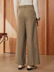 Avenne Women's Casual Solid Color Wide Leg Pants Fall Cloth For Women