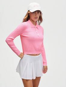 Eassivo Damen Regular Fit Langarm Poloshirt