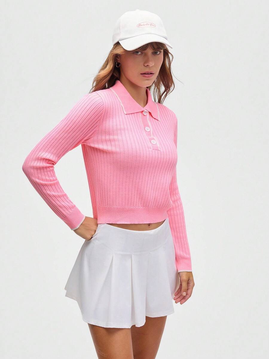 Eassivo Damen Regular Fit Langarm Poloshirt