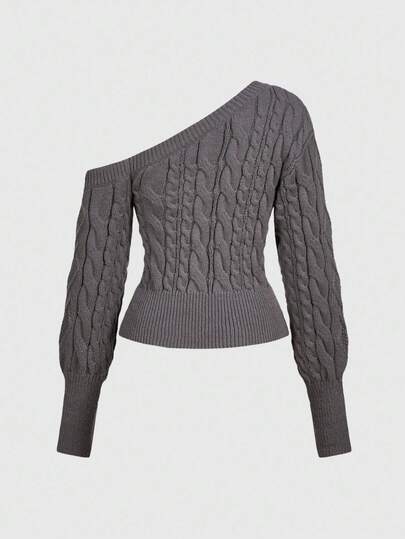 Kawaii Pull court à manches lanternes, épaules dénudées avec décoration de nœud aux poignets, mignon et doux pour femmes