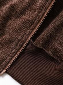 DAZY Women's Casual Corduroy Long Sleeve Jacket With Pockets And Straight Skirt Two Pieces Set, Autumn