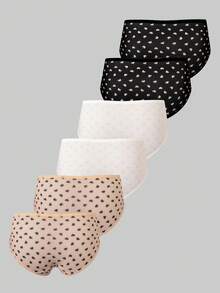 6 piezas de bragas de algodón cómodas con estampado lindo y minimalista para niñas - Multicolor - Ver 2