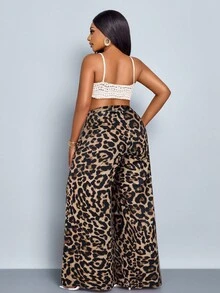 SOLERSUN Leopard Print Casual Loose Pants, Comfortable & Fashionable For Summer, Plus Size Fall Cloth For Women - Multicolor - View 2