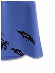 Franclia Women's Printed Dress Deep V-Neck Cinched Waist Dress