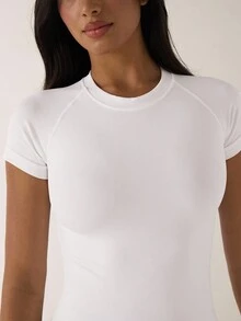 SHEIN BAE Women Summer Simple Letter Printed Sleeveless Sports Tank Topworkout Tank Top - White - View 4