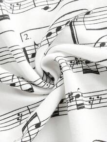 ROMWE J-Fashion Y2K 复古千禧宝贝音符印花连帽二合一短袖连帽衫 - 白色 - 查看 4