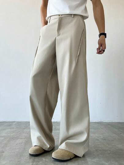 Street Life Men's Solid Color Pocket Casual Slim Flare Leg Pants, Fall