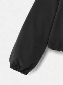 SHEIN EZwear 大码轻便休闲时尚宽松长袖拉链夹克 - 薄荷綠 - 查看 4