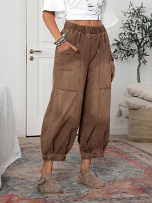 EMERY ROSE Jeans casual évasés avec poches et taille élastique pour femmes