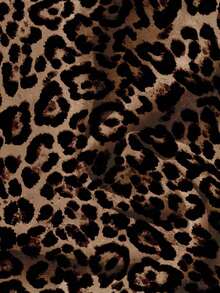 SHEIN LUNE Camisa casual de mujer con estampado de leopardo, adecuada para el verano