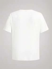 OFFICEAU Men's Summer Textured Solid Color Casual Round Neck Short Sleeve T-Shirt, Old Money Spring To Summer - White - View 2