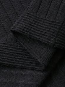 DAZY Vestido corto de manga larga con cuello redondo, bolsillo falso y ajustado, de unicolor. Vestido de suéter de estilo vintage elegante para mujeres, otoño/invierno