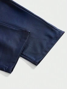 Officeau 男士透气柔软直筒休闲裤，宽松简约，适合男士、正式商务场合、秋季、冬季穿着，尽显绅士风范。 - 藍色 - 查看 6