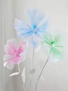 1 件 40/50 厘米大型仿真花橱窗展示 3D 大型人造花悬挂纱网镂空假花婚礼装饰 - 彩色 - 查看 3