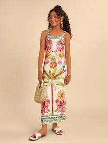 Travachic KIDS Tween Girl Vacation Casual Elegant Floral Print Sleeveless Dress - Multicolor - View 3