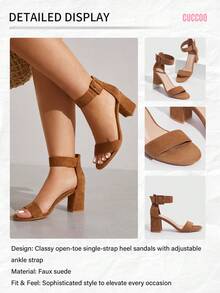 CUCCOO BIZCHIC Woman Shoes Fashion Vacation High Heel Elegant Khaki Sandals For Summer Graduation Heels Prom Heels Vacation Shoes Summer Elegant Basics Business Casual Business Chic Spring Shoes Spring Break Easter For Christmas