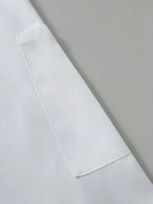 Manfinity Homme 男式纯色长袖纽扣设计立领厨师衬衫 - 白色 - 查看 3