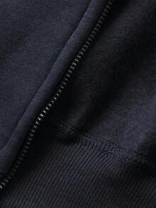 DAZY 女士宽松拉链连帽外套和裤子两件套运动服套装，女士休闲家居服套装 - 藏蓝色 - 查看 8