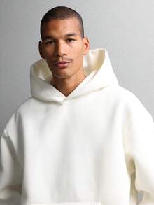 SUMWON Regular Beverly Hills Los Angeles County Hoodie With Drawstring Hood Retro Collegiate Style Multicolor Letter Print Soft Fleece Winter Casual Streetwear - Beige - View 3