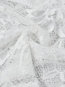 SHEIN Clasi Elegant Solid Color Sweetheart Neck Lace Blouse, Suitable For Oktoberfest - White - View 14