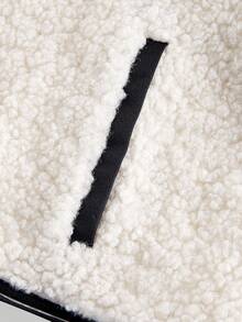 SHEIN MOD Plus Size Long Sleeve 3D Floral Faux Fur Jacket,Winter Clothes For Women,Women's Winter Jacke,Winter Clothes For Women,Christmas - Apricot - View 3