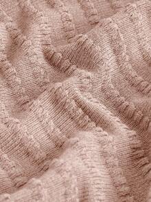 ROMWE Hippie 女式休闲纯色系带喇叭袖衬衫 - 棕色 - 查看 5