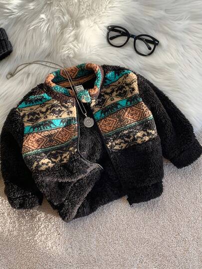 SHEIN Suéteres, sudaderas, tops y abrigos térmicos y acolchados para bebé niño en otoño e invierno. Incluye suéteres con aplicaciones de fieltro, abrigos acolchados, abrigos acolchados, prendas casuales suaves y cómodas con patrones minimalistas. Adecuado para interior, exterior, esquí, deportes, juego, fiestas, sesiones de fotos, festivales, Halloween, Navidad, Año Nuevo. Chaqueta de forro polar para bebé niño, chaqueta con cremallera para bebé niño, chaquetas para bebé niño, chaquetas de invierno para bebé niño