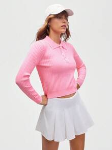 Eassivo Damen Regular Fit Langarm Poloshirt