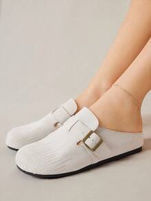 Solecia Women's Comfortable Round Toe Flat Shoes - Grey - View 7