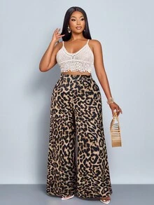 SOLERSUN Leopard Print Casual Loose Pants, Comfortable & Fashionable For Summer, Plus Size Fall Cloth For Women - Multicolor - View 7