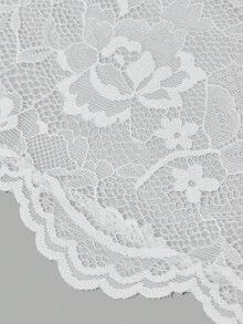 SHEIN Clasi Elegant Solid Color Sweetheart Neck Lace Blouse, Suitable For Oktoberfest - White - View 15