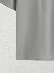 SHEIN 2 件套青少年男童休闲简约字母印花圆领套头衫，适合夏季运动、跑步、户外 - 灰色 - 查看 4