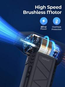 Teckwe 便攜式強力渦輪小風扇除塵吹風機，手持式 130,000 Rpm 高速，可用於除塵、吹雪、吹碳、燒烤、碳點火、戶外點火，多功能戶外使用，適用於電腦及配件、吹風機 - 黑色 - 查看 7