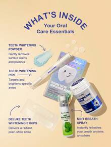 Slow Sunday Oral Care Set, Teeth Whitening, Fresh Breath, Complete Dental Care Process, Keep You Confident And White Smile, Good Gift For Holiday, Party, Travel, Outdoor Activity, For Valentine'S Day, Valentines Gift, Suitable For Spring Personal Care
