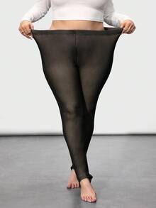 SHEIN CURVE+ 紧身、优雅、休闲的踩脚保暖冬季连裤袜，适合万圣节、冬季和秋季穿着。