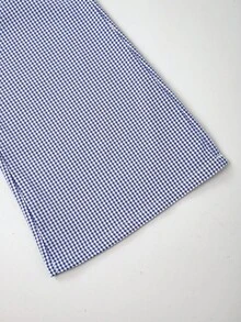 Joliand Joliand 2 pezzi Set di top a maniche corte con fiori ricamati e bordo arricciato e pantaloni a zampa blu a quadri per ragazze pre-adolescenti, adatto per casual, quotidiano, viaggio, riunione, festa, estate - Multicolore - Visualizzare 6