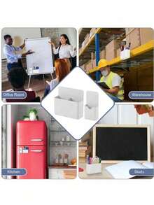 1/2pcs Magnetic Pen Holder, Magnetic Dry Wipe Marker Holder, With Large Compartment, Strong Magnet Storage Marker Pen Storage Box, Suitable For Refrigerator, Whiteboard, And Storage Cabinet Accessories,Desk Organiser,Pencil Case,Pen Holder,Plush Pencil Case,Pencil Case Cute,Office Desk Organiser,Material,Marker Organizer